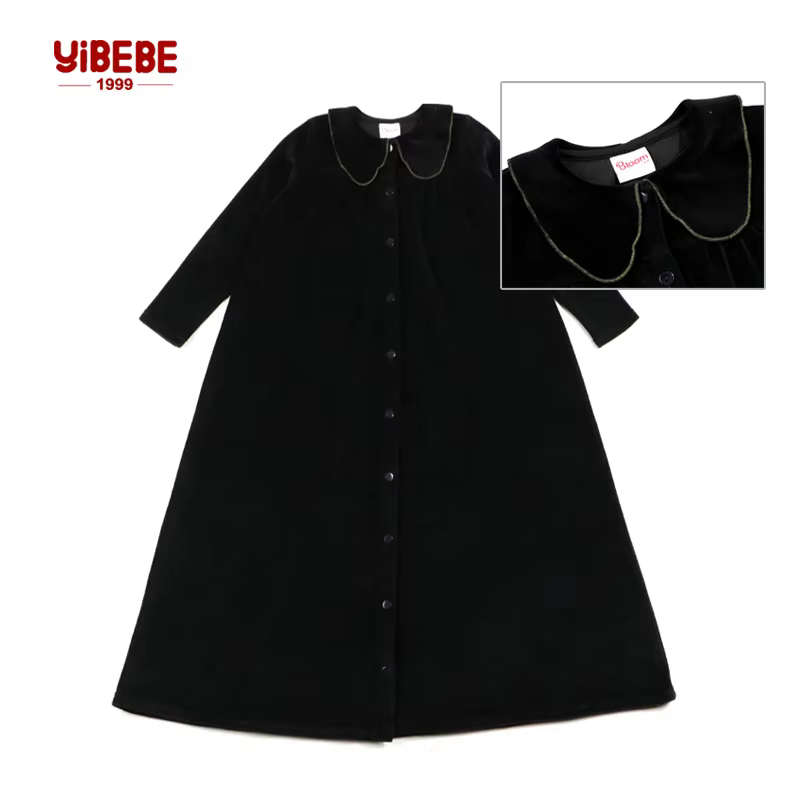 Velvet Peter Pan Collar Kids' Nightgown from Yibebe on AliExpress