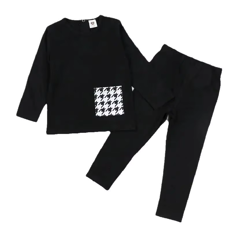 Black Cotton Kids' Top & Trousers Set – Style 1 from Bloom Family Fashion on AliExpress