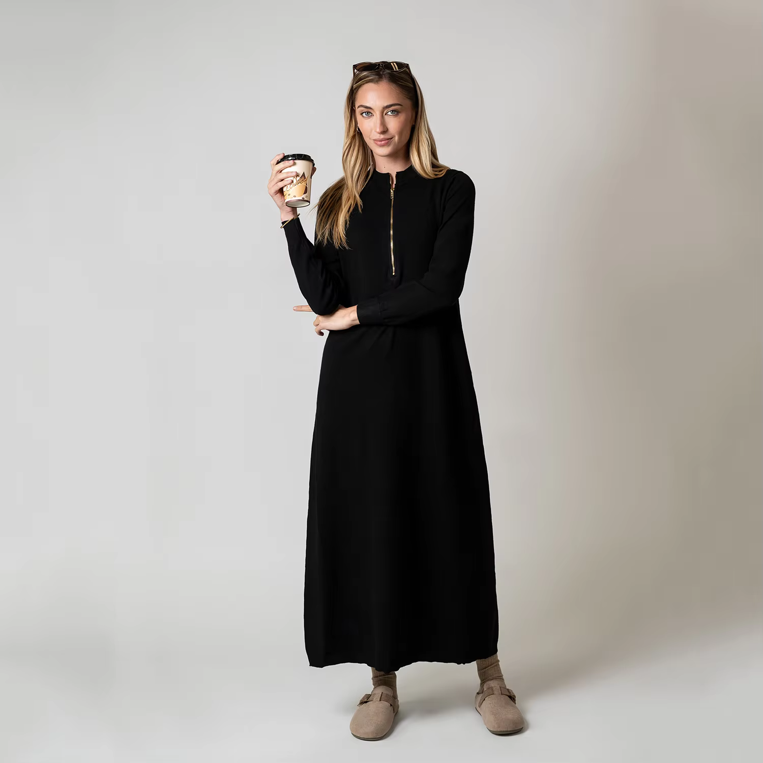 Half-Zip Knit Maxi Dress by Ali Picks