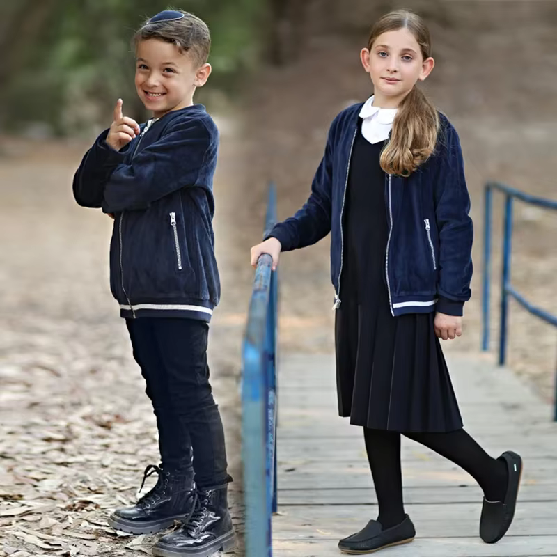 Navy Velvet Pocket Kids' Coat from Yibebe on AliExpress