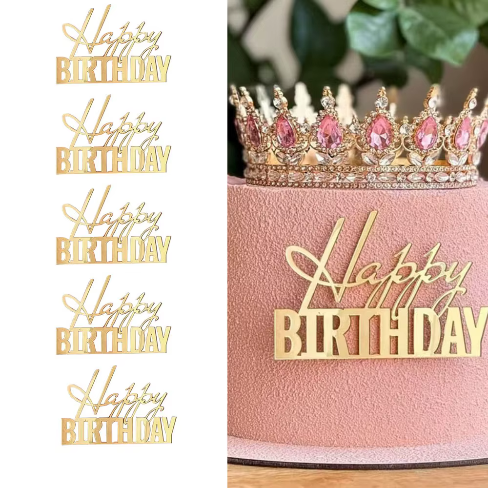 Mirror Acrylic Cake Toppers – Lilvelle birthday finds