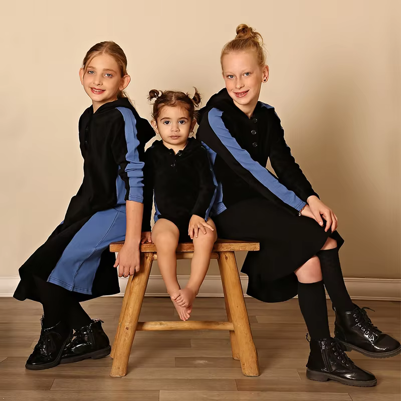 Black & Blue Corduroy Pocket Family Matching Collection from Bloom Family Fashion on AliExpress
