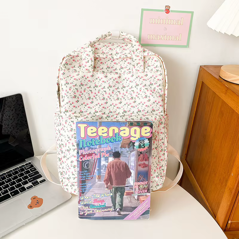 Personalised Floral Quilted Backpack