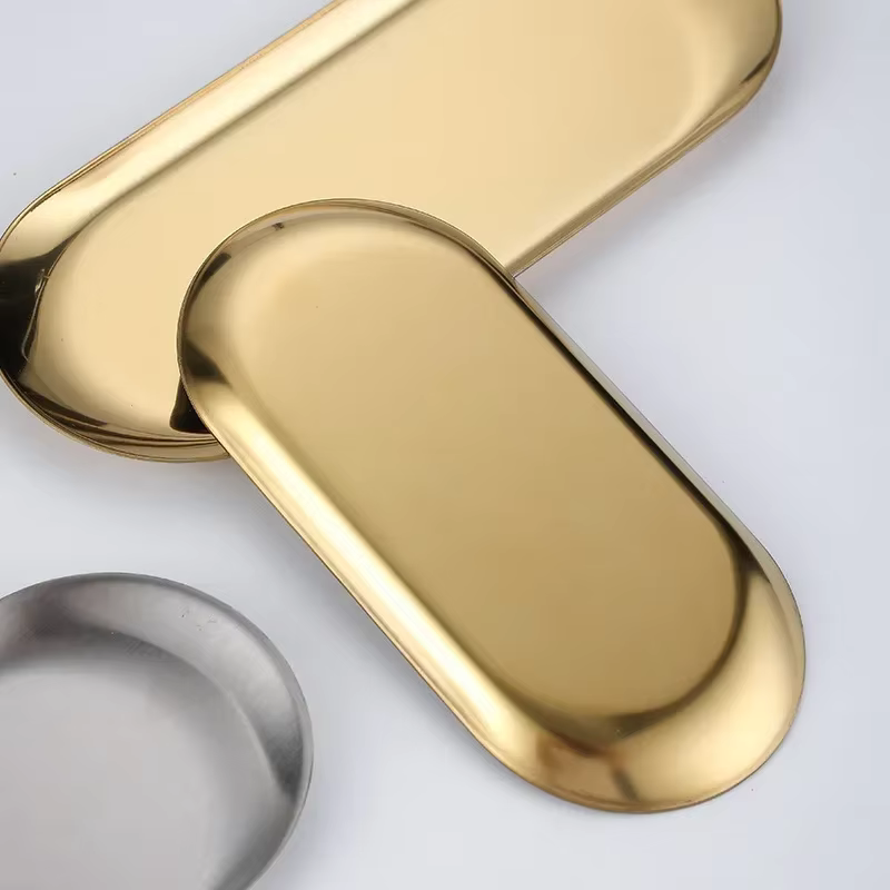 Gold Stainless Steel Serving Plate