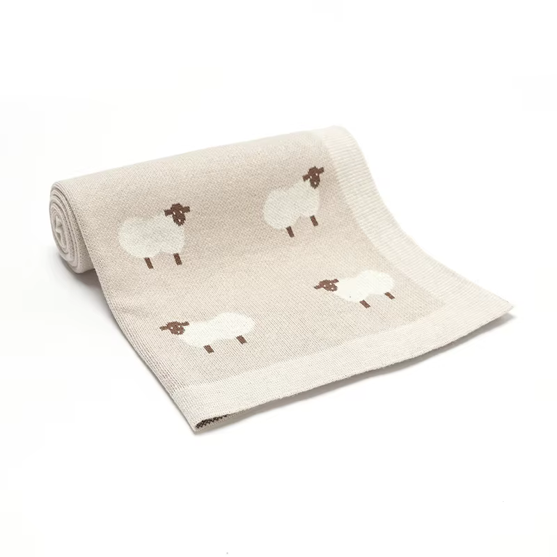 Knitted Lamb Baby Blanket