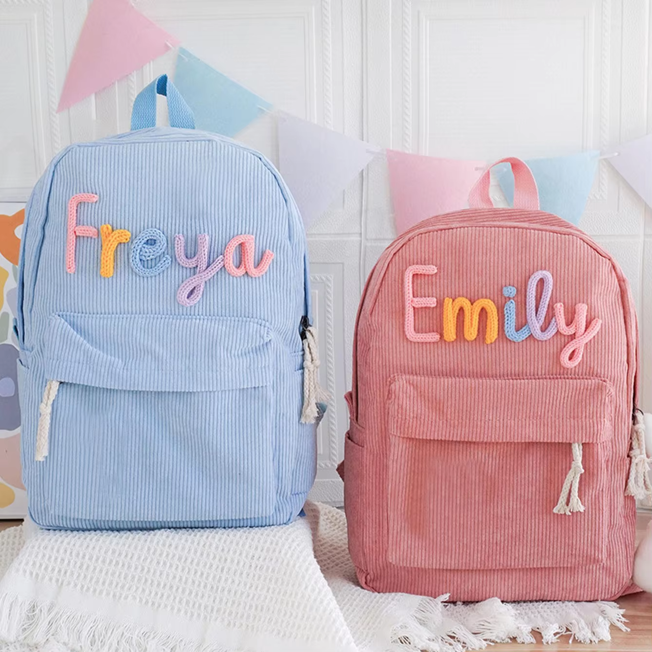Personalised Corduroy Backpack