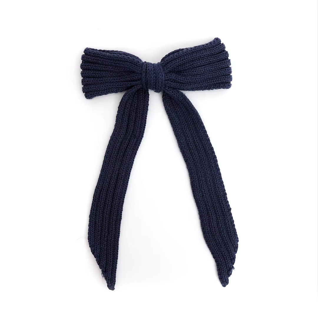 Black Floral Velvet Bow Headband Large Hair Clip