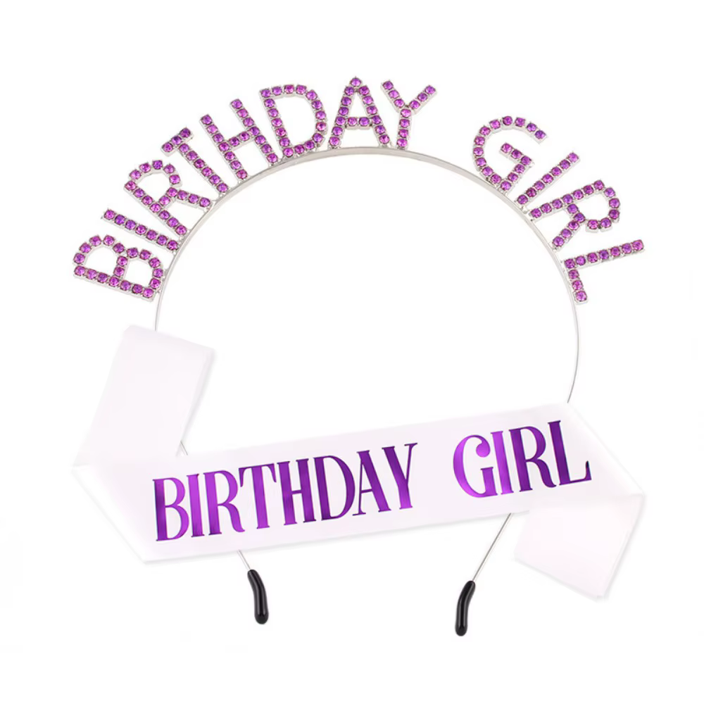 Birthday Girl Sash and Tiara Set