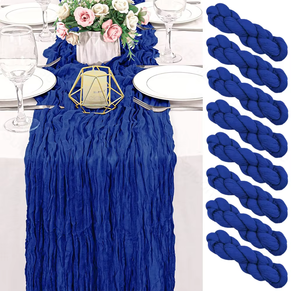Royal blue cheesecloth table runner – Lilvelle Chanukah party finds