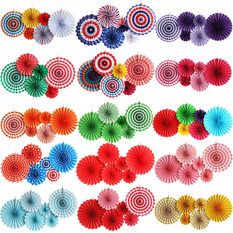 Tissue paper hanging fans (6) – Lilvelle Chanukah party finds