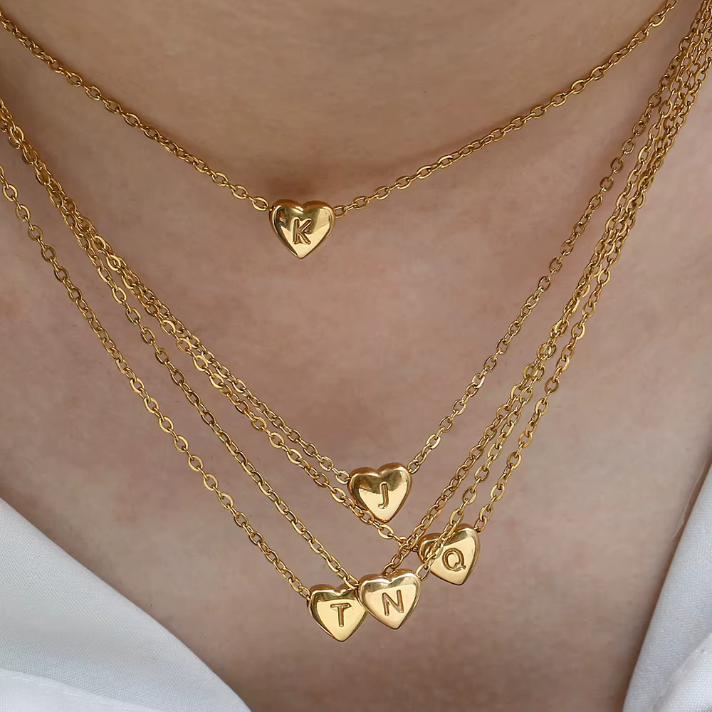 Mini Heart Initial Necklace – Lilvelle jewellery edit