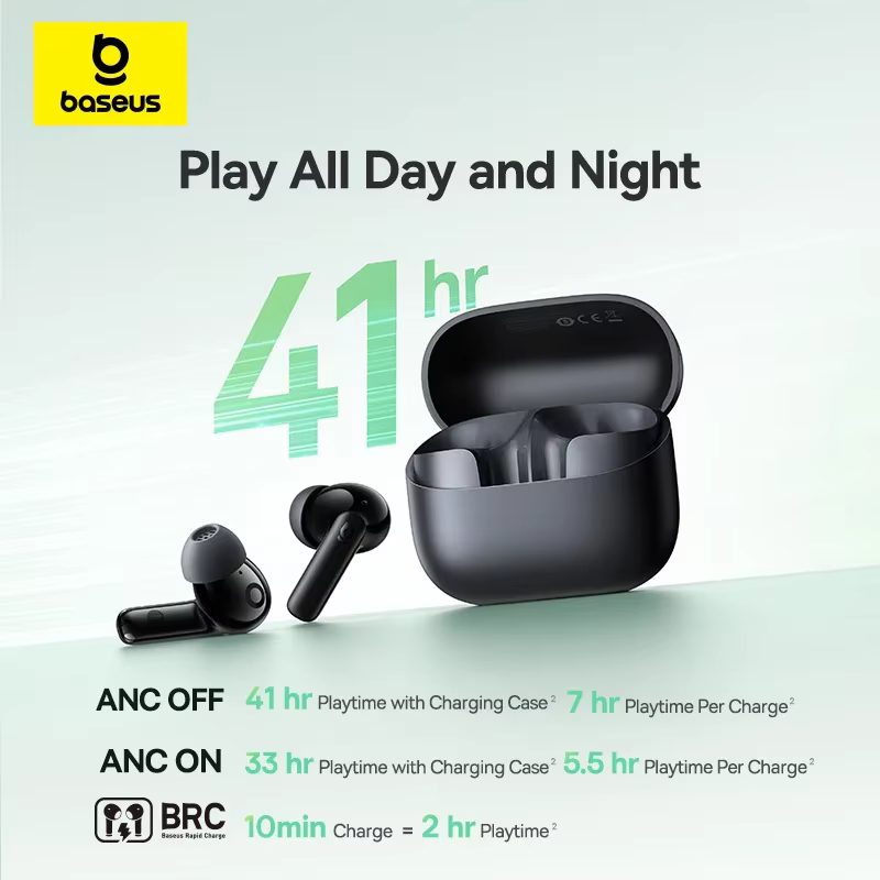 Baseus Noise-Cancelling Earbuds – White