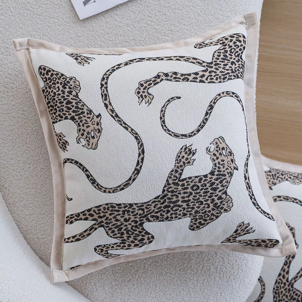 Leopard Jacquard Cushion Cover