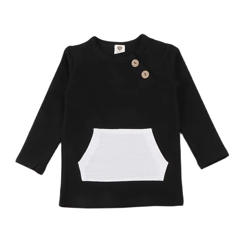 Contrast Ribbed Pocket Kids' Long-Sleeve Top – Style 2 from Bloom Family Fashion on AliExpress