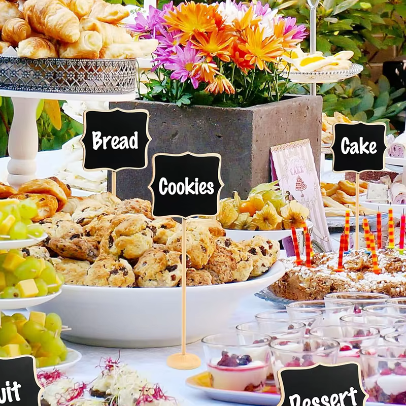 Wooden Chalkboard Food Labels
