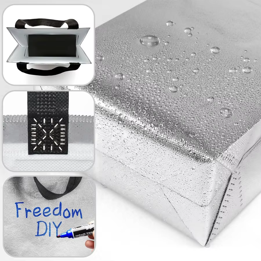 Glossy Silver Favour Totes