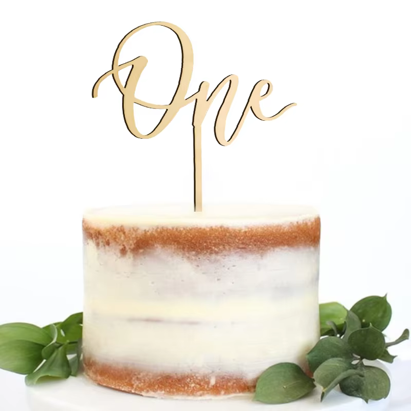 Wooden 'One' Cake Topper