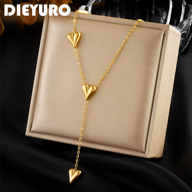 DIEYURO Dainty Heart Necklace for Girls – Lilvelle jewellery edit