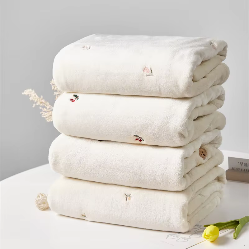 Cosy Embroidered Fleece Baby Blanket – Lilvelle gift find