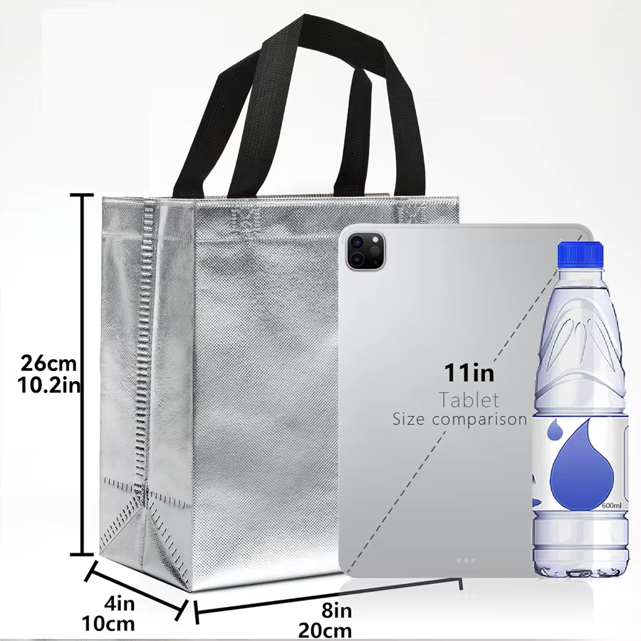 Glossy Silver Favour Totes
