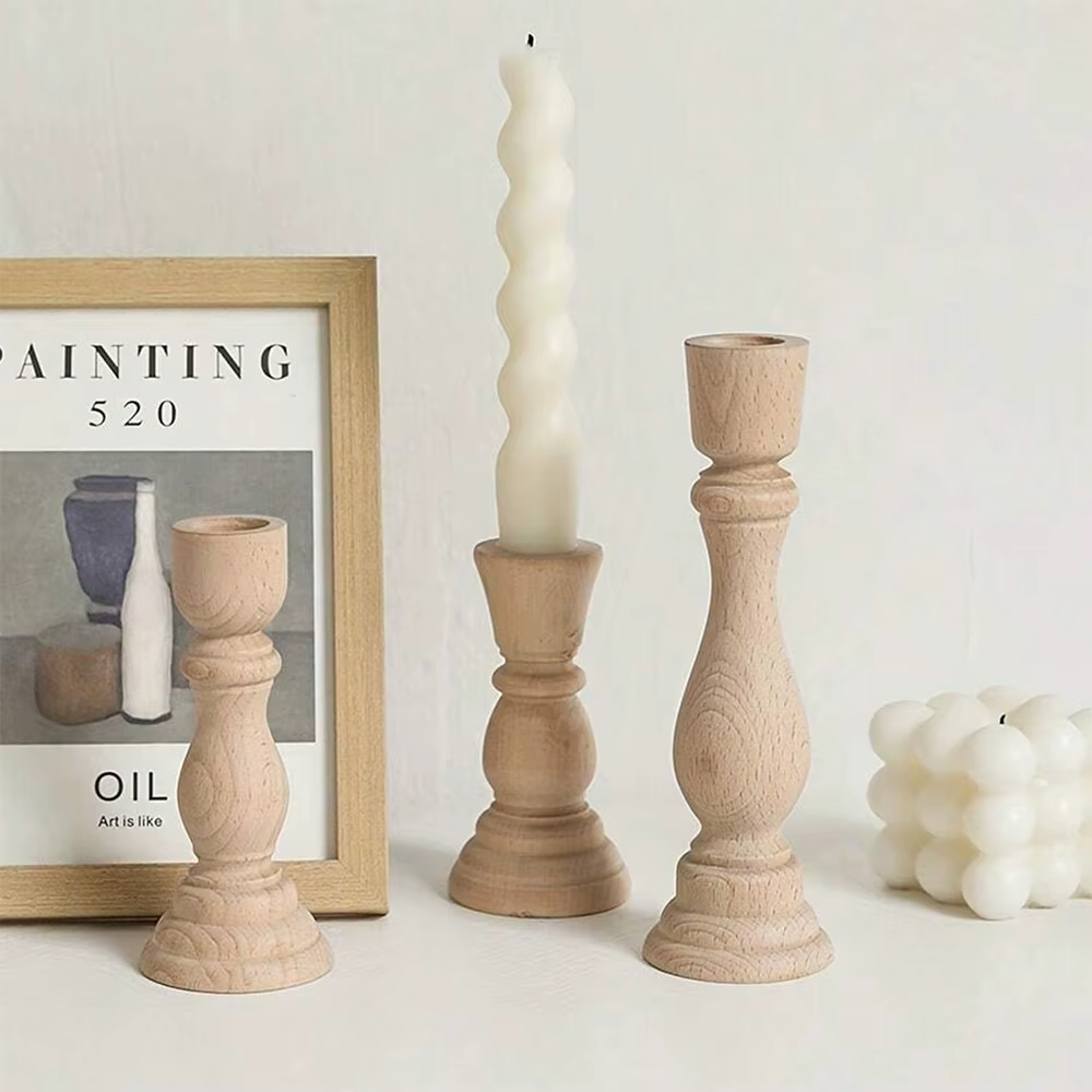 Unfinished Wood Candlestick Holders – Lilvelle Chanukah party finds