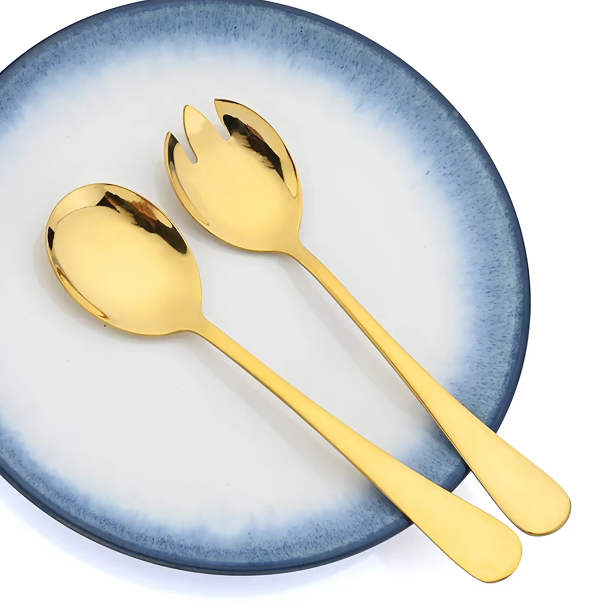Gold salad servers