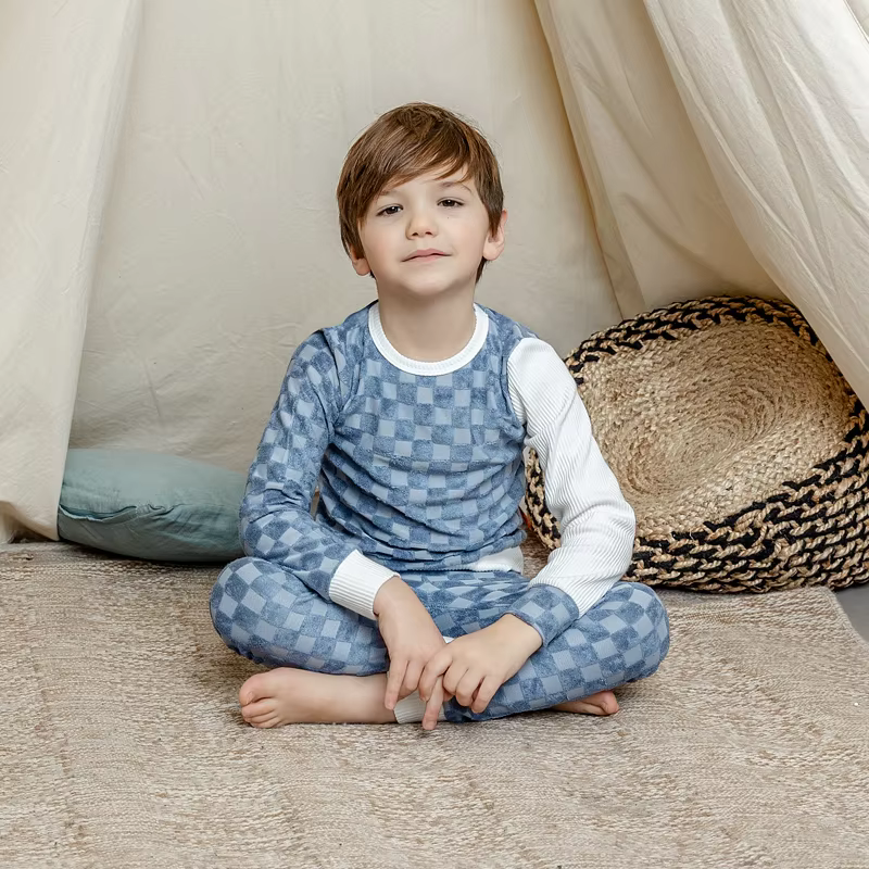 Terry Contrast Kids' Pyjama Set from Bloom Family Fashion on AliExpress