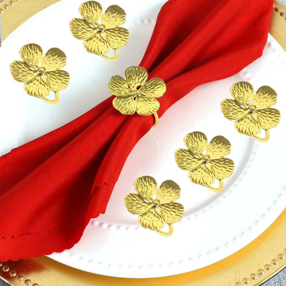 Enamel Blossom Napkin Rings
