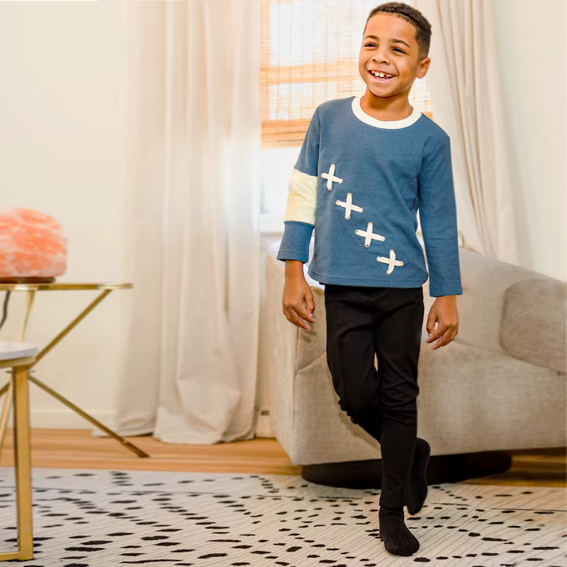 Waffle Knit Contrast Kids' Shirt from Bloom Family Fashion on AliExpress