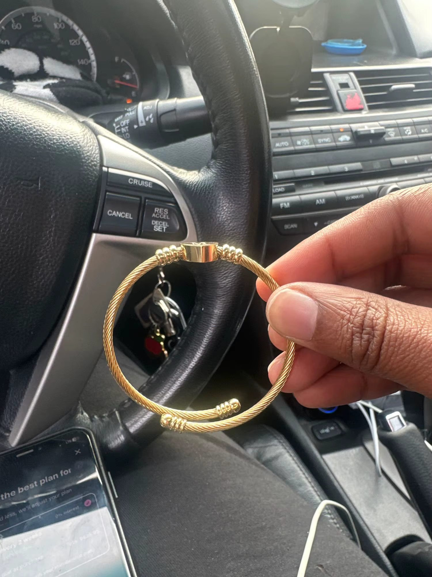 Gold Initial Bangle