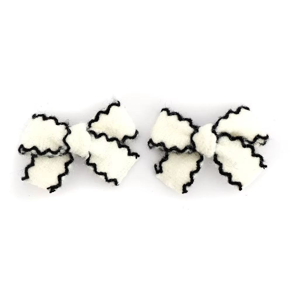 Herringbone Mini Bow Hair Clip Set