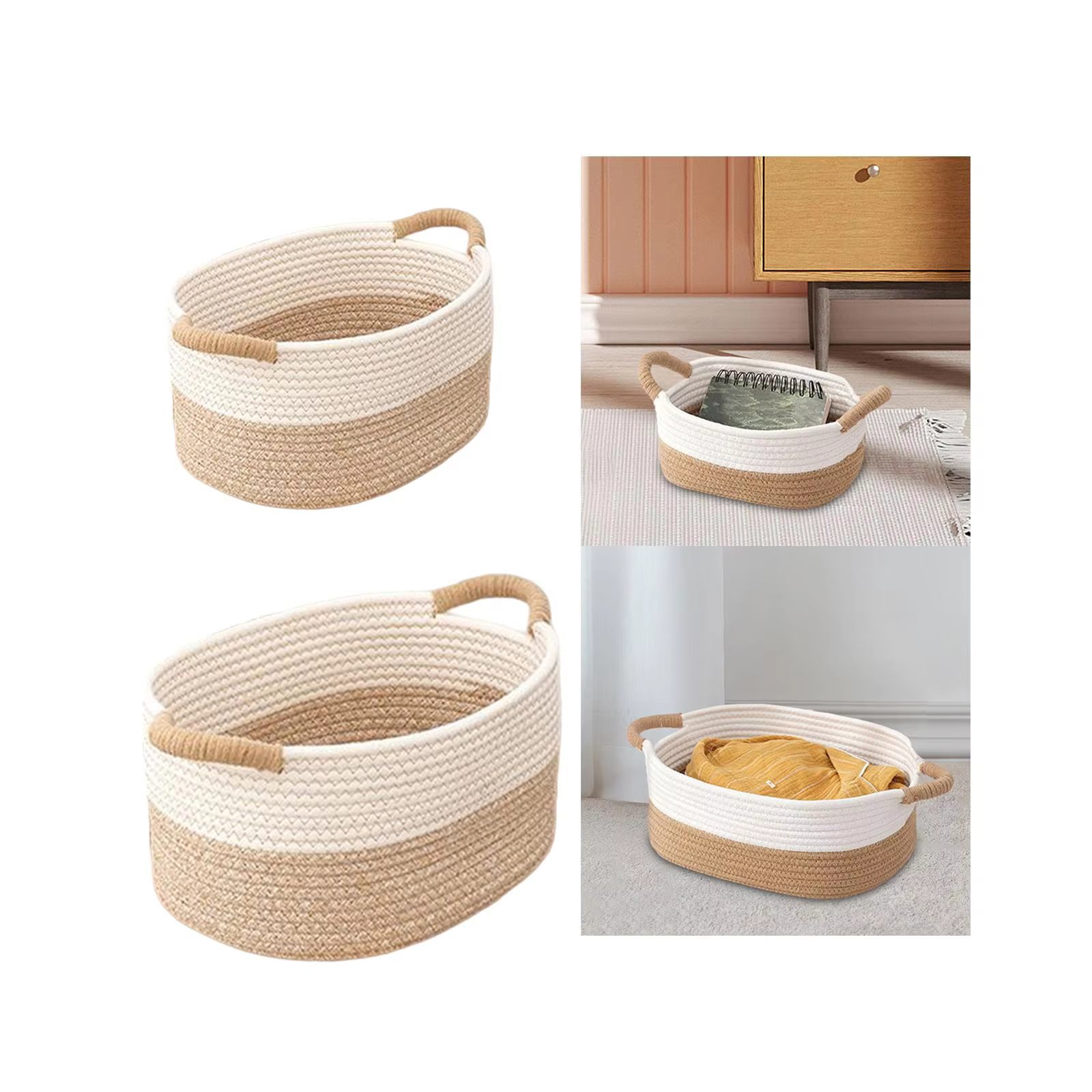 Woven Rope Storage Baskets