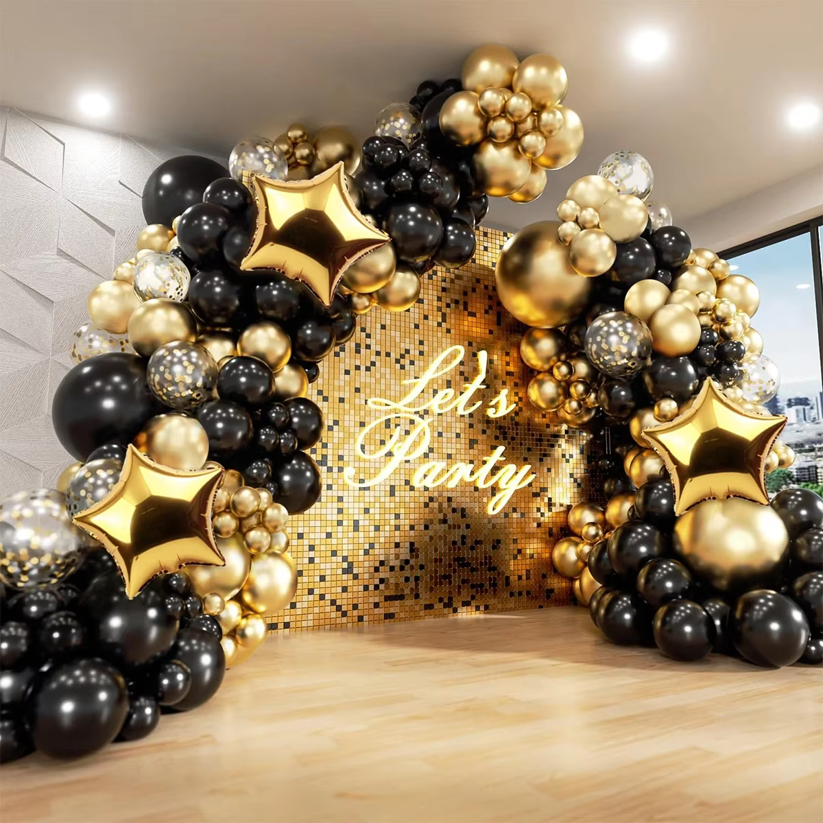 Black Gold Balloon Arch Kit – Lilvelle birthday finds