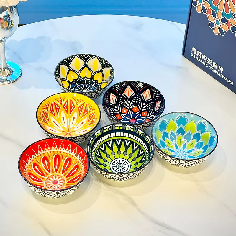 Hand-painted ceramic bowls (6) – Lilvelle Chanukah party finds