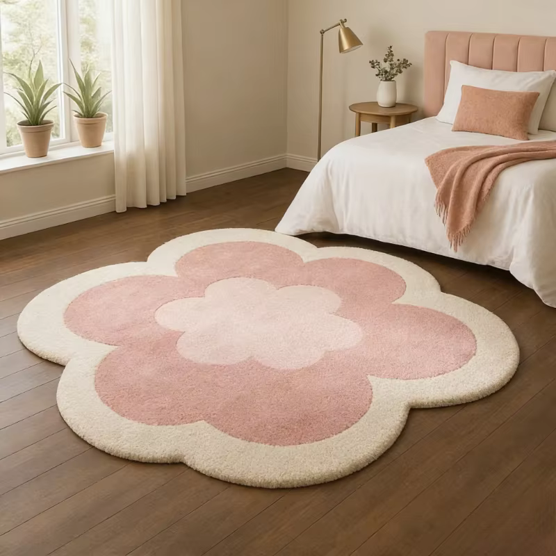 Flower-Shaped Plush Rug – Lilvelle kids bedroom & nursery find