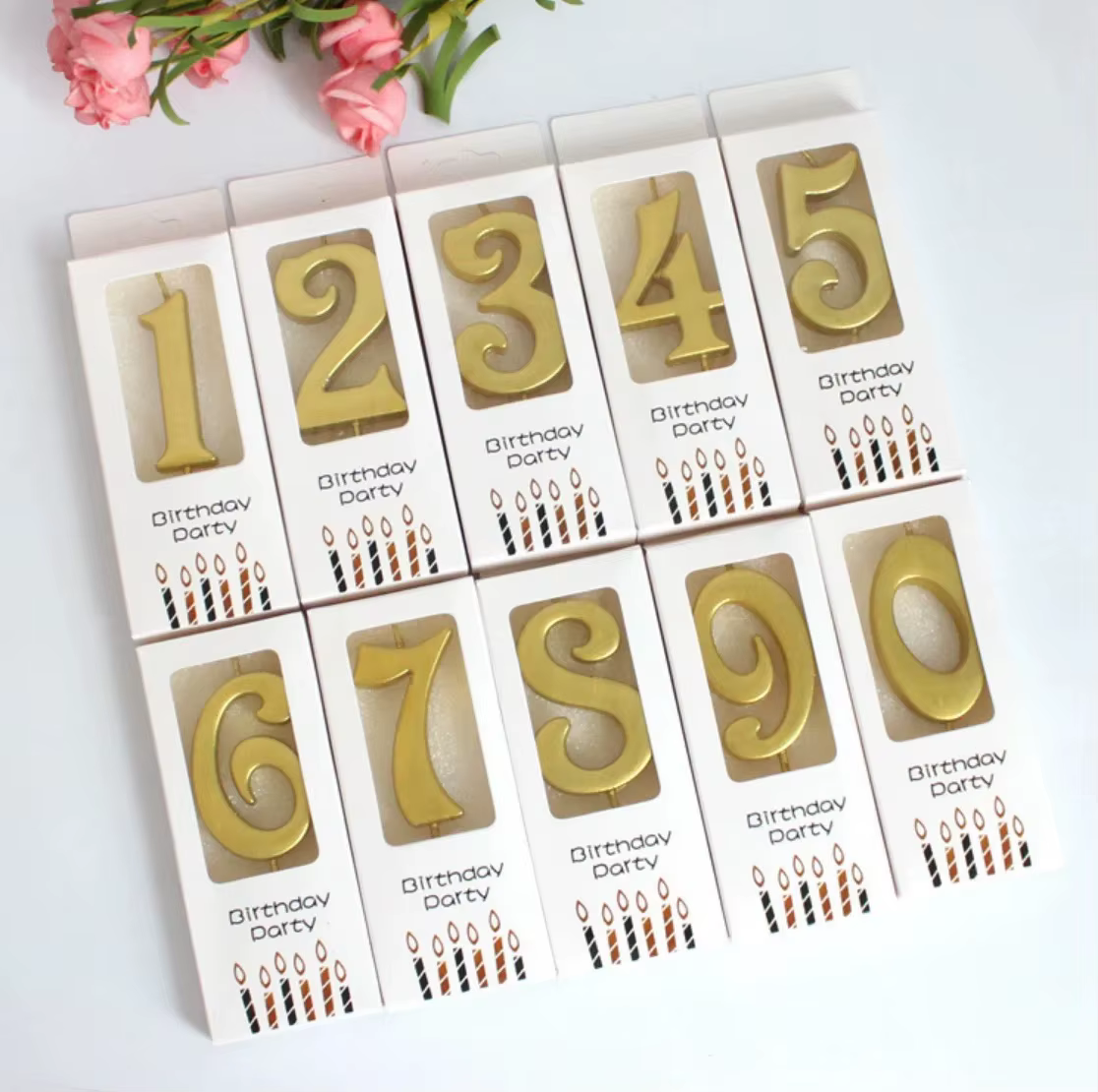 Gold Number Birthday Candle