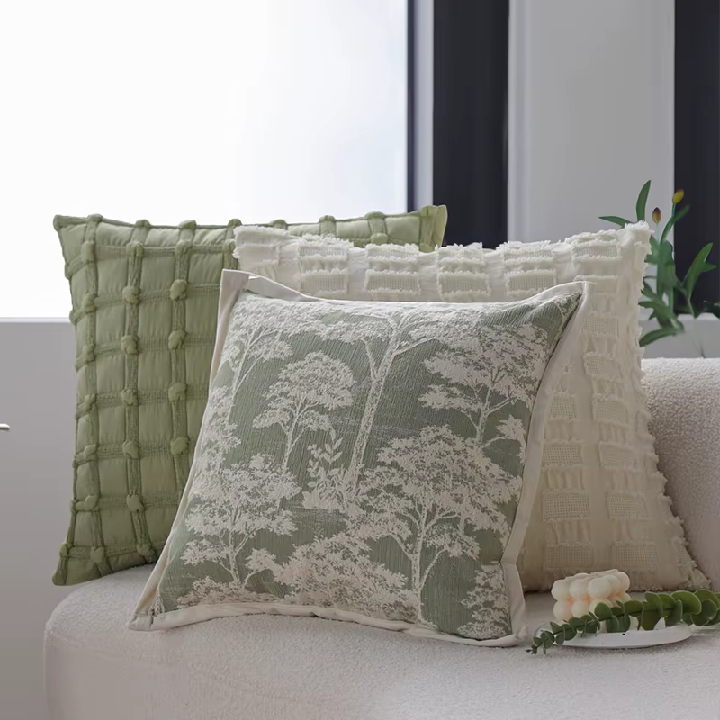 Sage Jacquard Cushion Cover