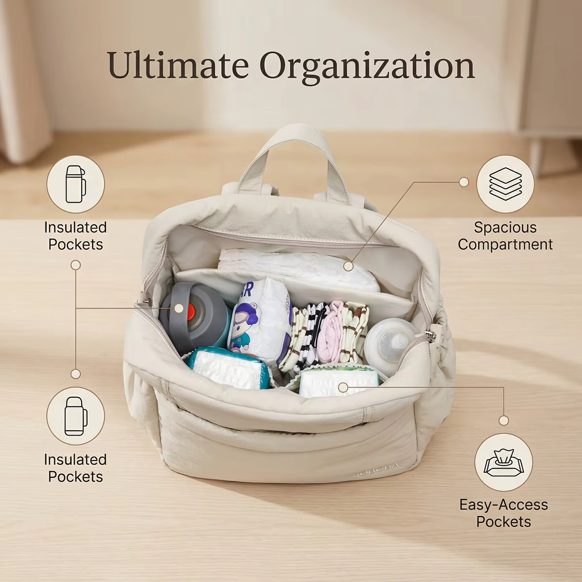 Quilted Nappy Backpack