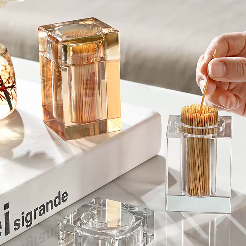 Crystal Glass Toothpick Holder