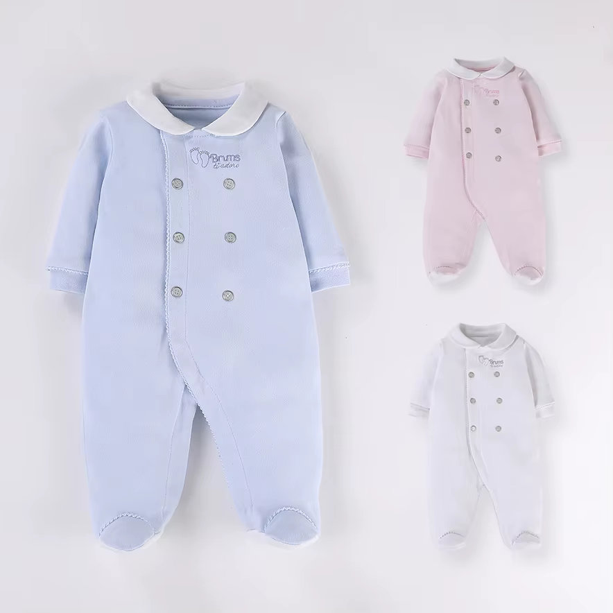 Cotton Peter Pan Collar Baby Footie Romper from Yibebe on AliExpress