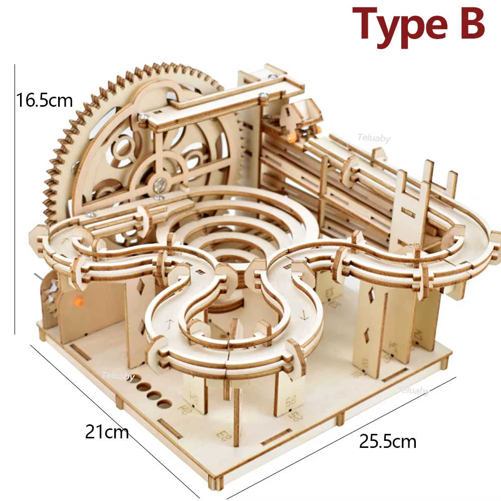 3D Wooden Marble Run Puzzle – Type A