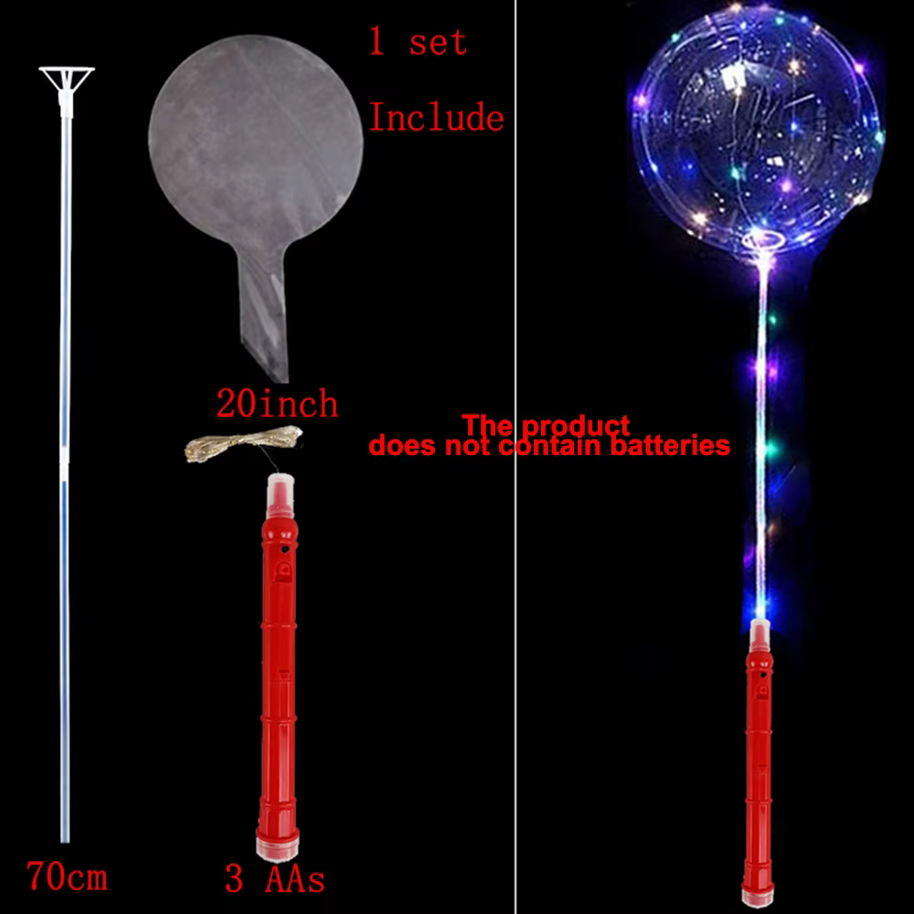 Colorful LED Light up Party Balloons with Stick