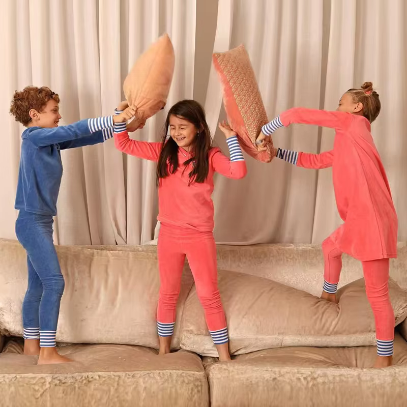 Blue & Pink Stripe Family Matching Pyjamas from Bloom Family Fashion on AliExpress