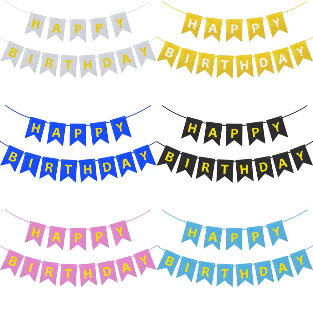 Gold & Silver Birthday Banner