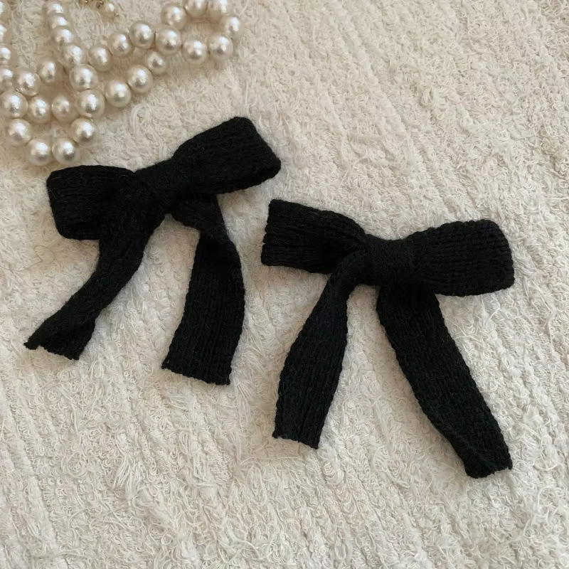 Knitted Bow Hair Clips – 2 Pack