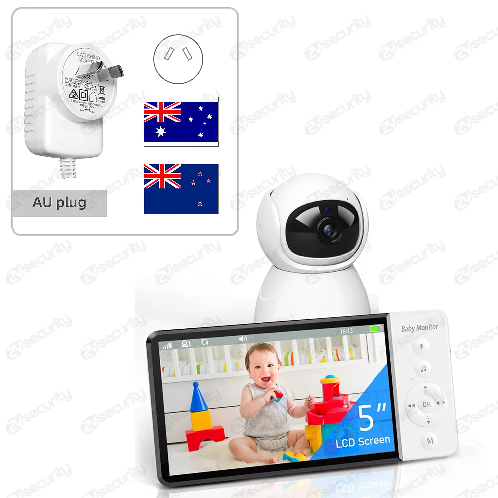 5" PTZ Baby Monitor with Night Vision & Two-Way Audio