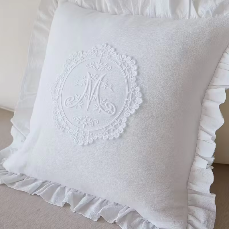 French Lace Frill Pillowcase