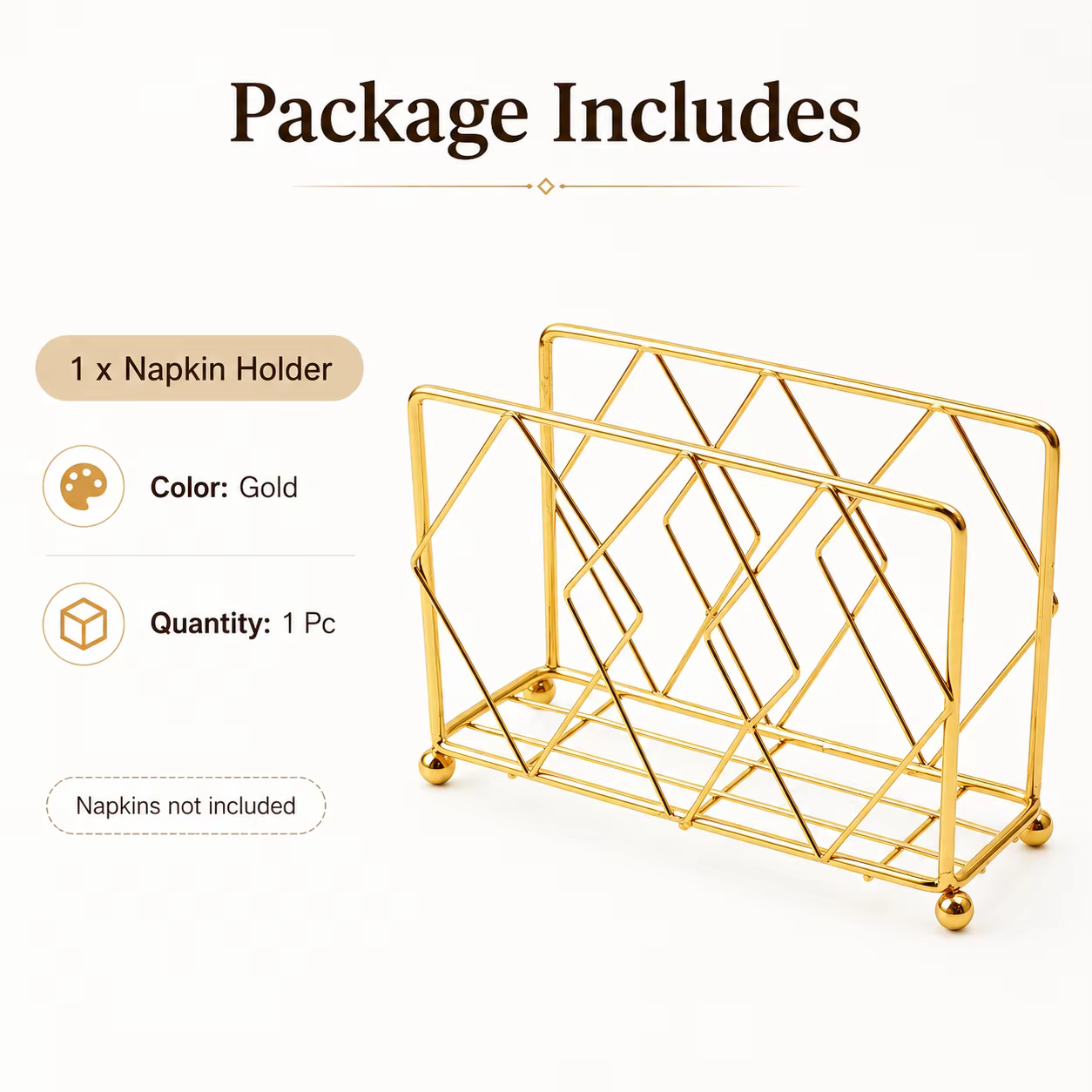 Gold Metal Napkin Holder