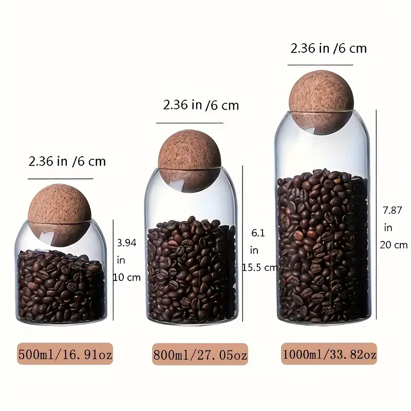 Cork-Lid Glass Canisters
