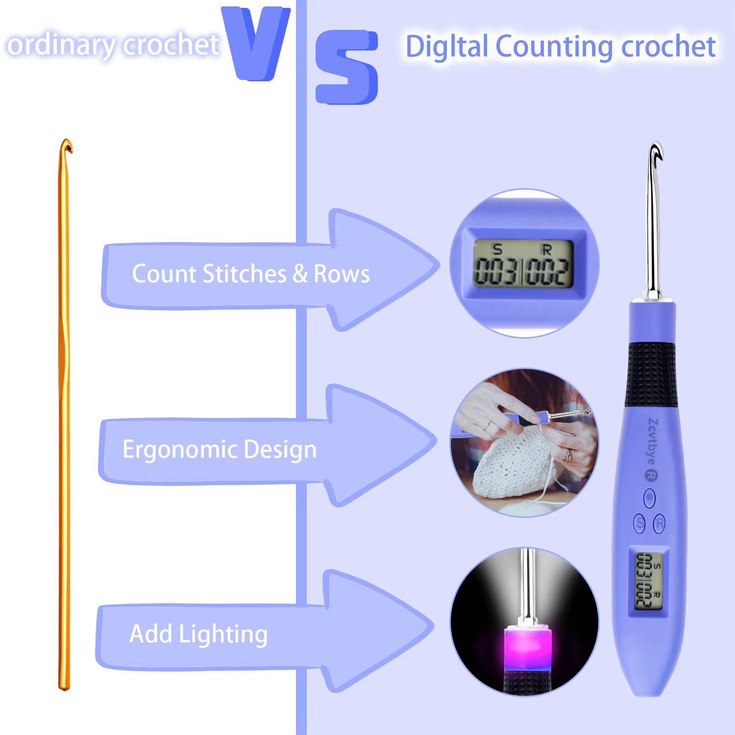 Lighted Crochet Hook Set